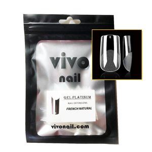 VIVO 500pc Square MATTE French Medium Full Cover Gel Artificial False Fake Nails